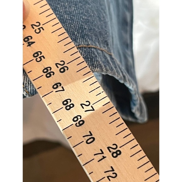 M Thick Straight Leg Work Blue Jeans Mens 36x28 - Picture 3 of 5